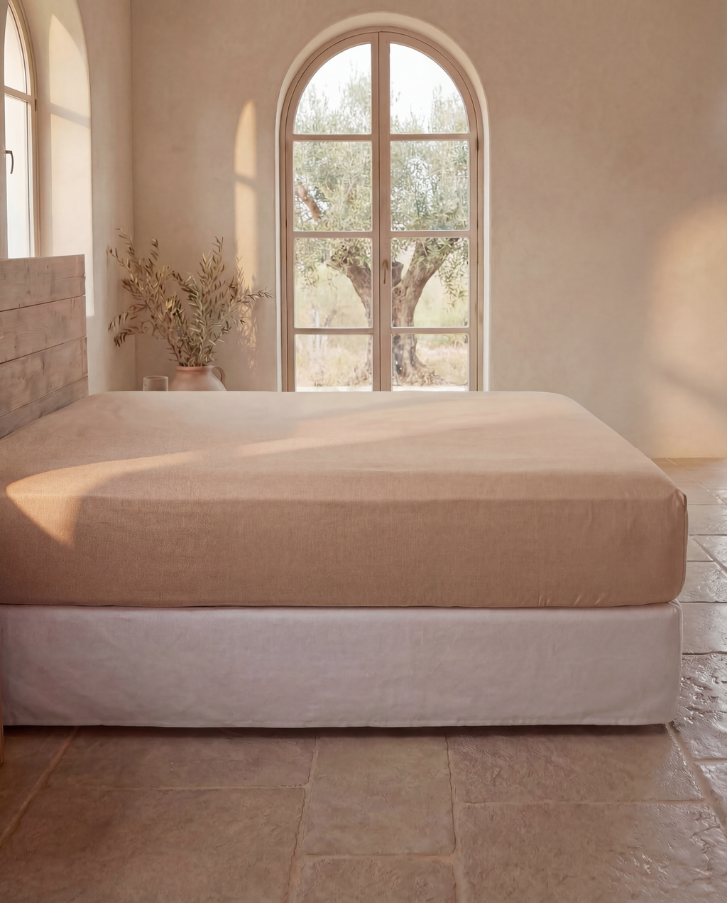 Drap housse en Percale de coton - Marron