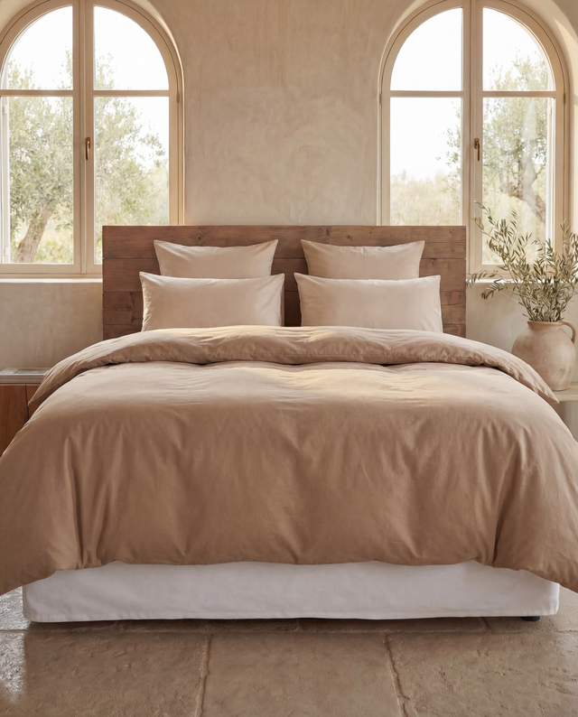 Drap housse en Percale de coton - Marron