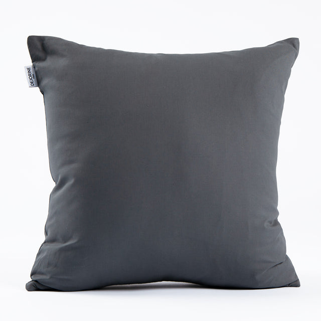 Housse de coussin carrée en coton gris anthracite - Made in France - Dejorine