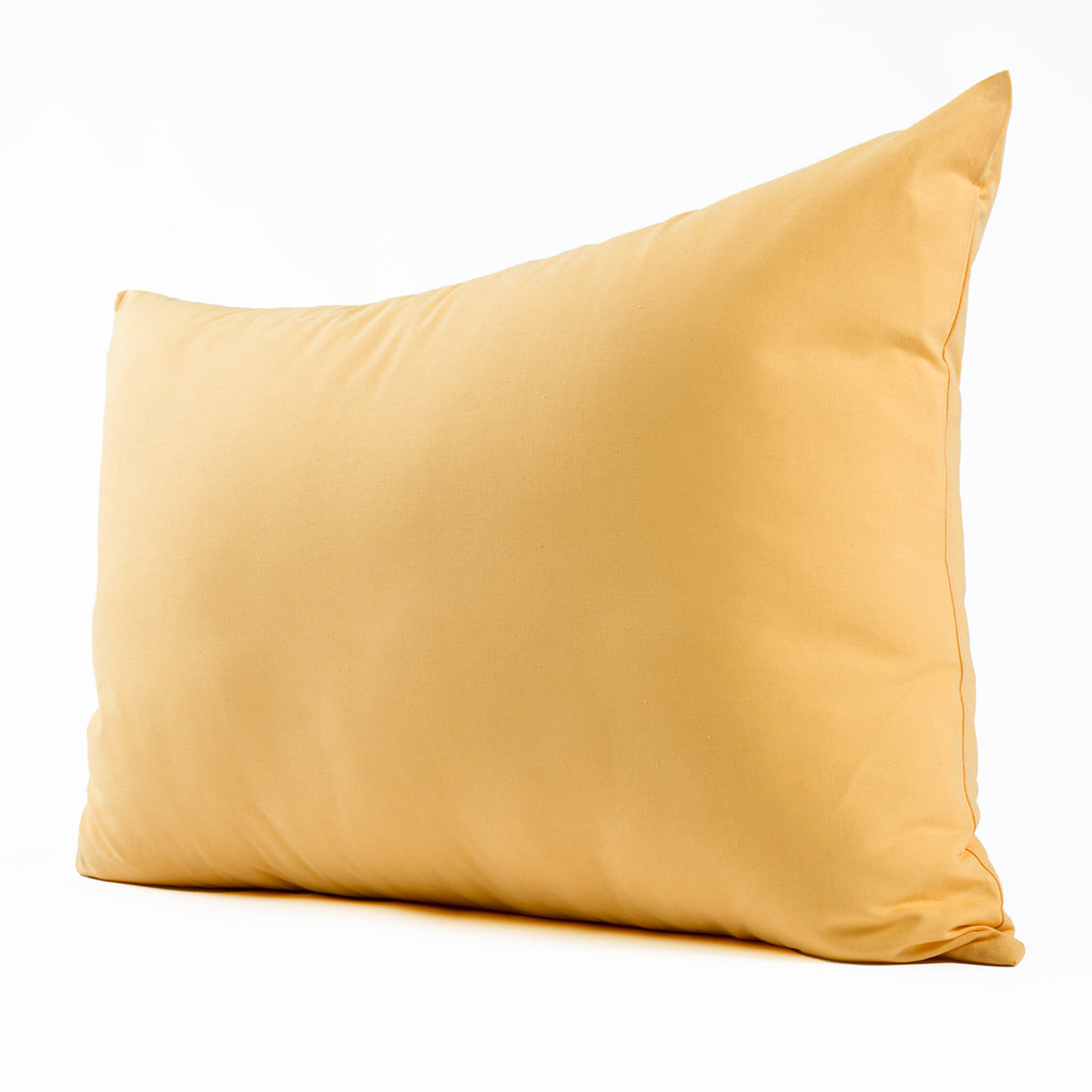 Housse de coussin rectangulaire en coton jaune - Made in France - Dejorine