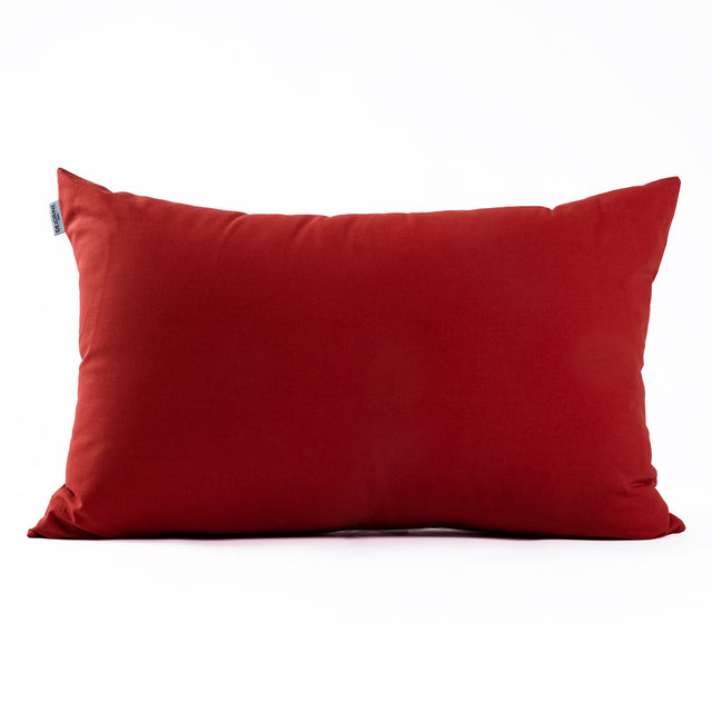 Housse de coussin rectangulaire rouge en coton - Made in France - Dejorine
