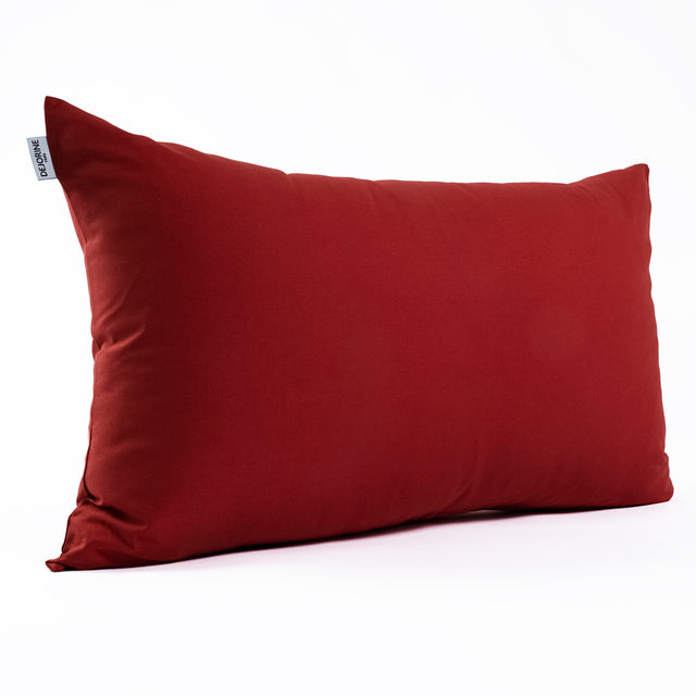 Housse de coussin rectangulaire rouge en coton - Made in France - Dejorine