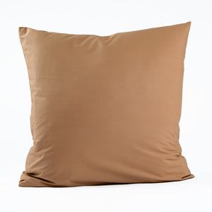 Taie d'oreiller carrée marron sable
 en Percale de coton - Dejorine