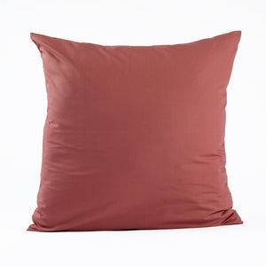 Taie d'oreiller carrée vieux rose en Percale de coton - Made in France - Dejorine