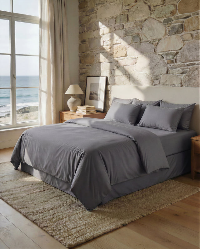 Taies d'oreiller X2 en coton - Gris souris