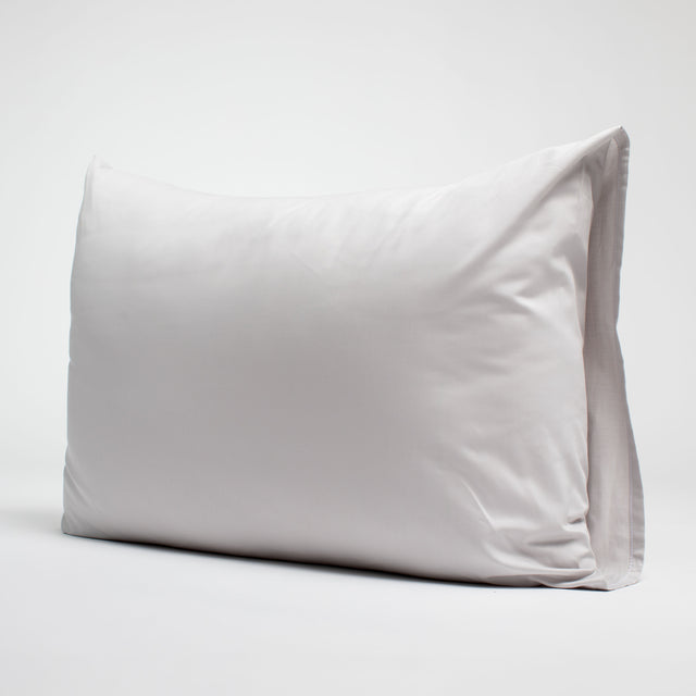 Taie d'oreiller en Satin de coton - Blanc argenté