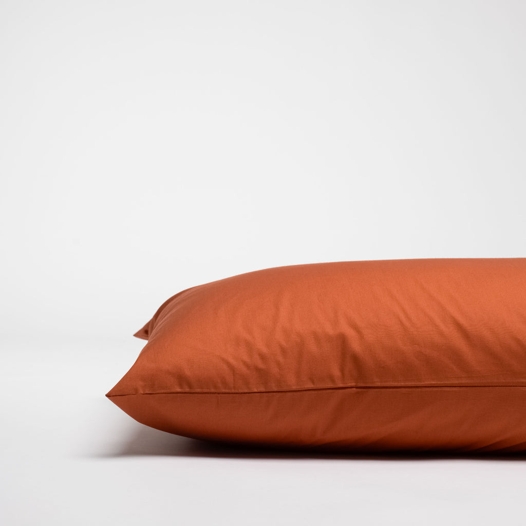 Taies d'oreiller X2 en Percale de coton - Ocre