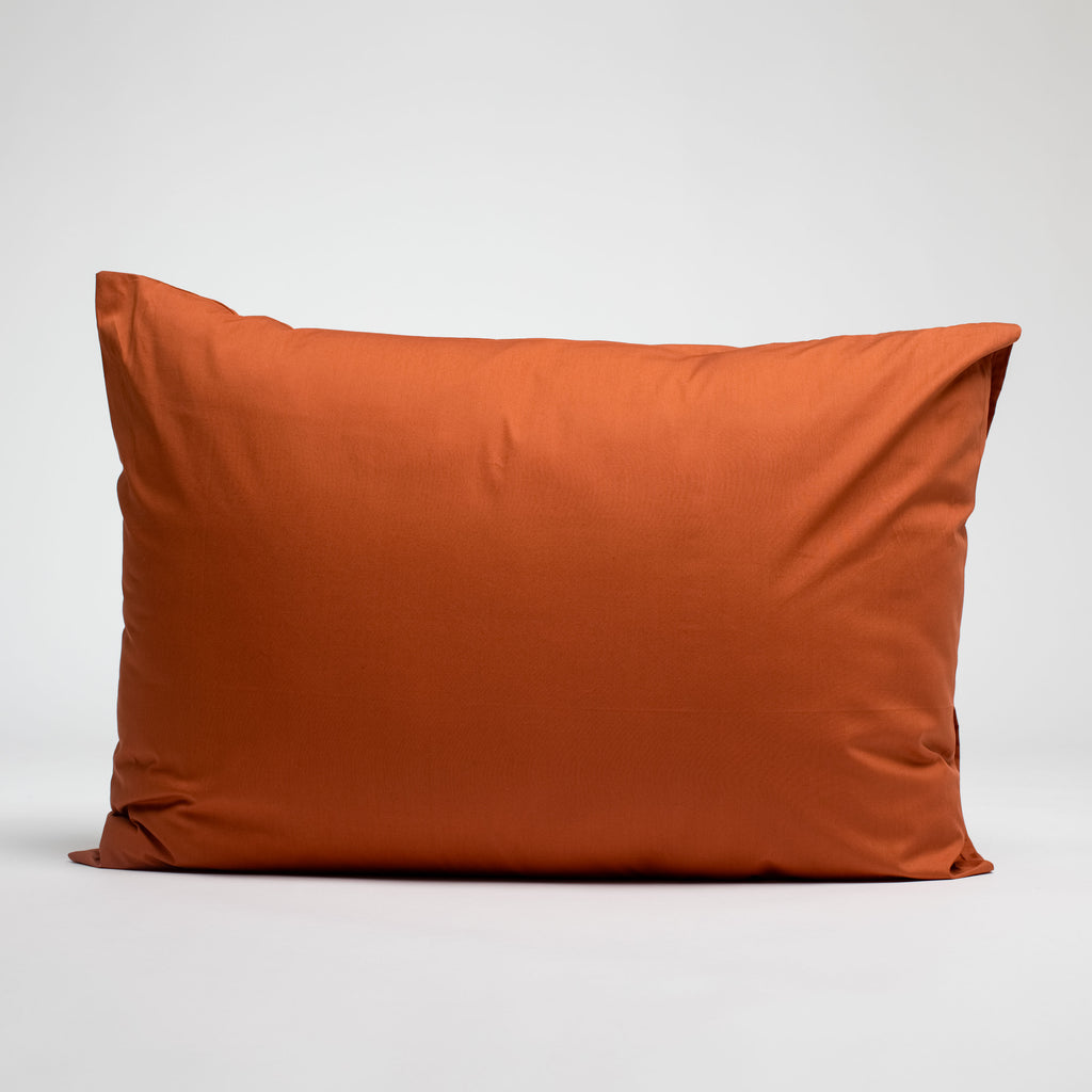 Taies d'oreiller X2 en Percale de coton - Ocre