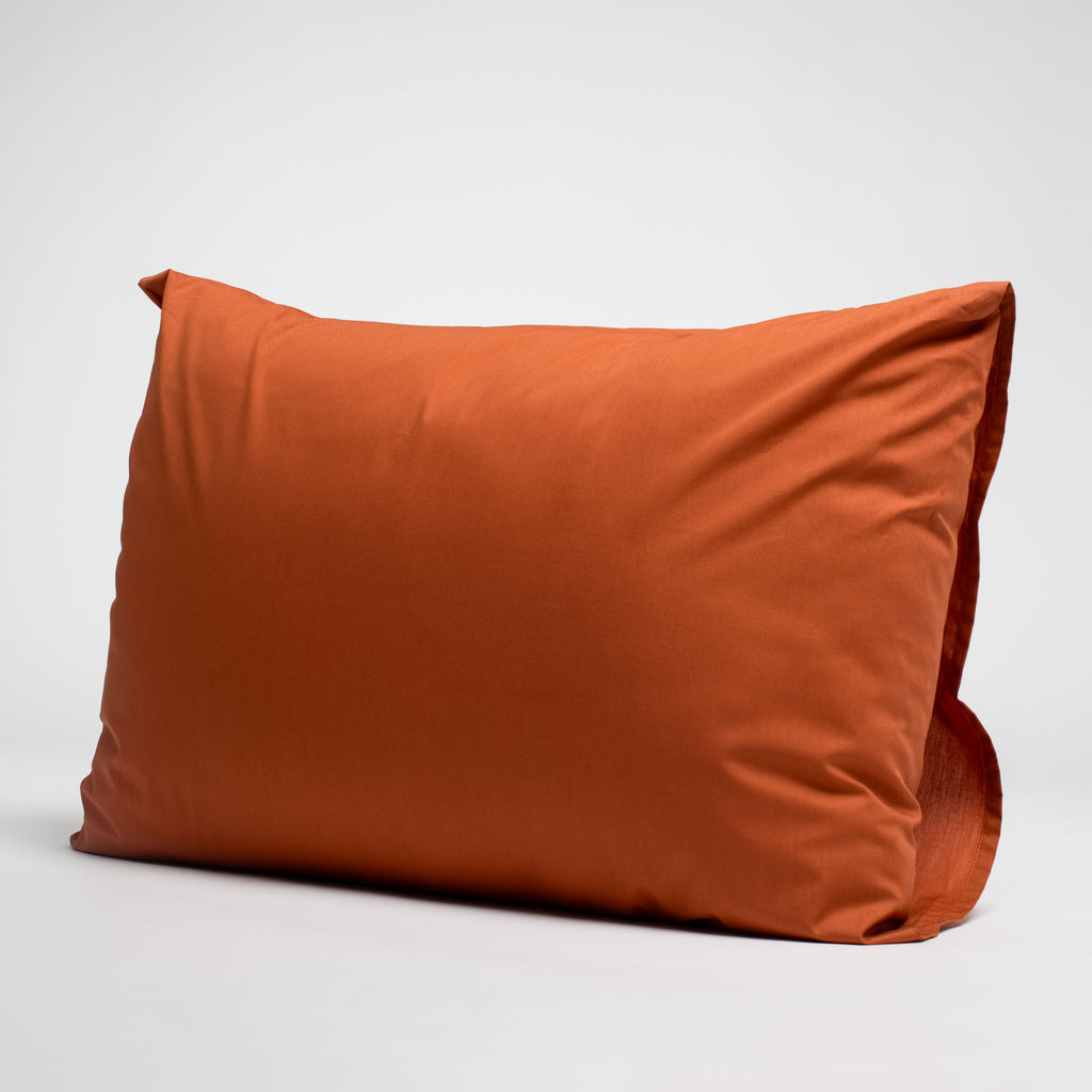 Taies d'oreiller X2 en Percale de coton - Ocre