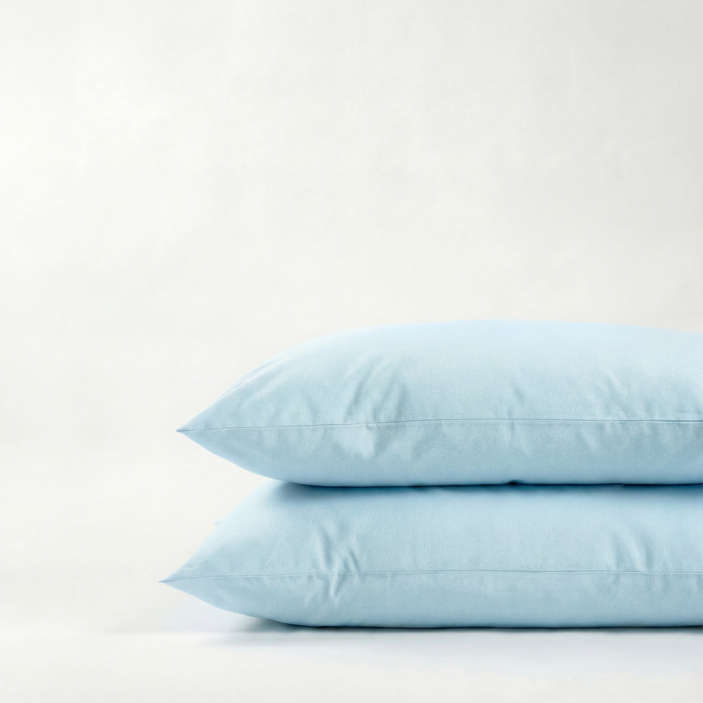 Taie d'oreiller en coton - Bleu clair (Lot de 2)