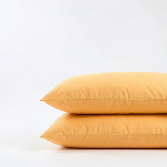 Taie d'oreiller en coton - Jaune (Lot de 2)