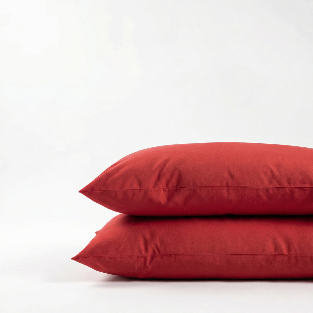 Taie d'oreiller en coton - Rouge (Lot de 2)