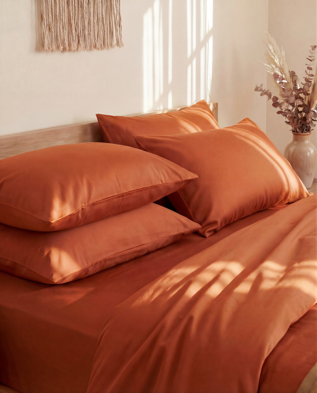 Taies d'oreiller X2 en Percale de coton - Ocre