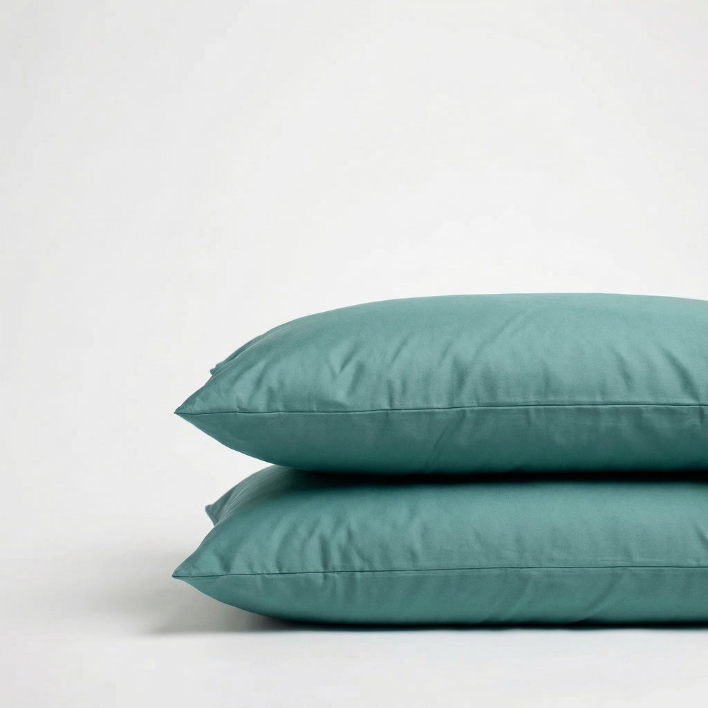 Taies d'oreiller X2 en Percale de coton - Emeraude