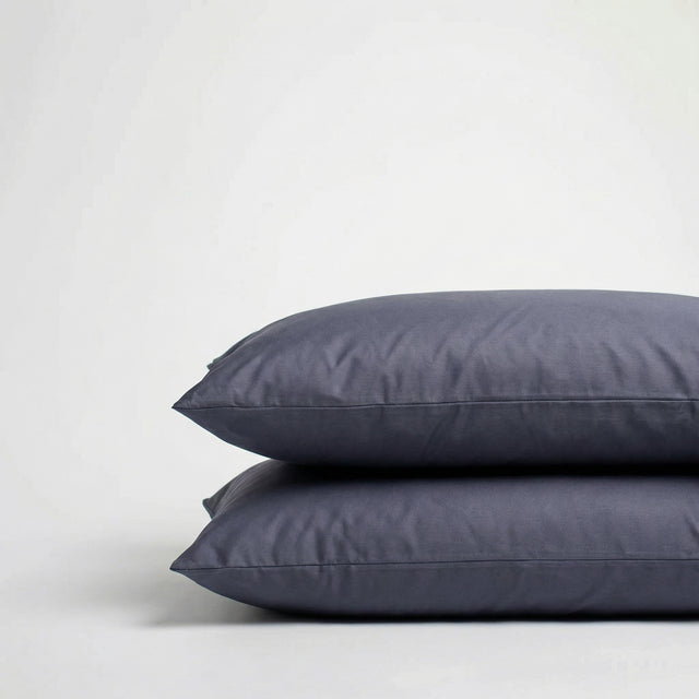 Taies d'oreiller X2 en Satin de coton - Bleu nuit