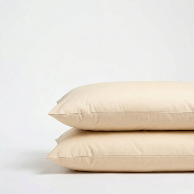 Taies d'oreiller X2 en Satin de coton - Beige ivoire